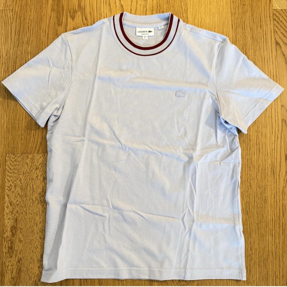 Lacoste Blue Pique Short Sleeve Tee - Never Worn - Size Large